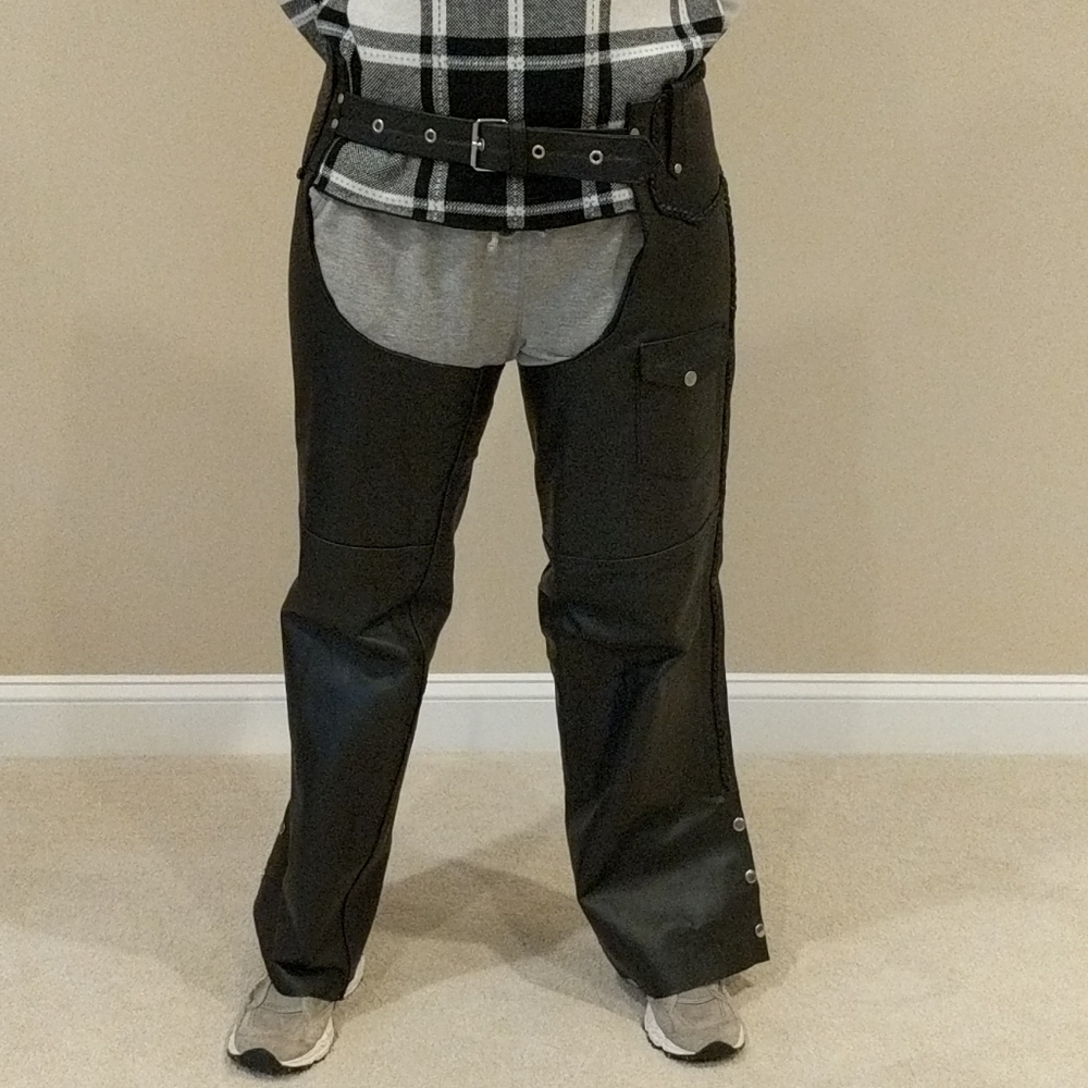 Genuine leather motorcycle chaps